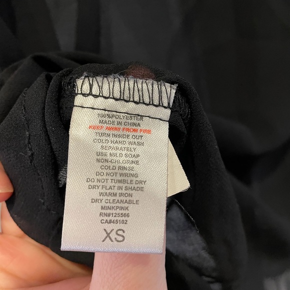 Mink Pink Sheer Black Tie Blouse size XS - Picture 4 of 4